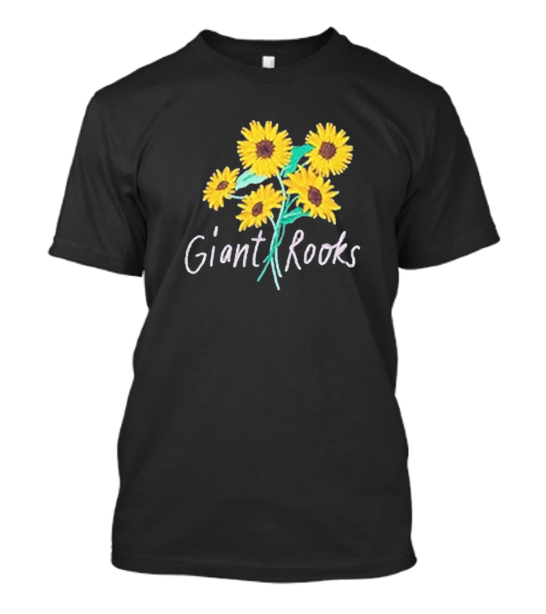 Giant Rooks Sunflower Bouquet Pink Skies T-Shirt