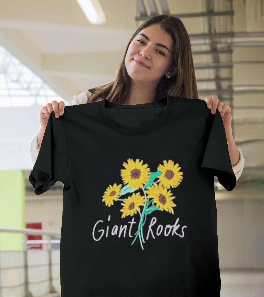 Giant Rooks Sunflower Bouquet Pink Skies T-Shirt