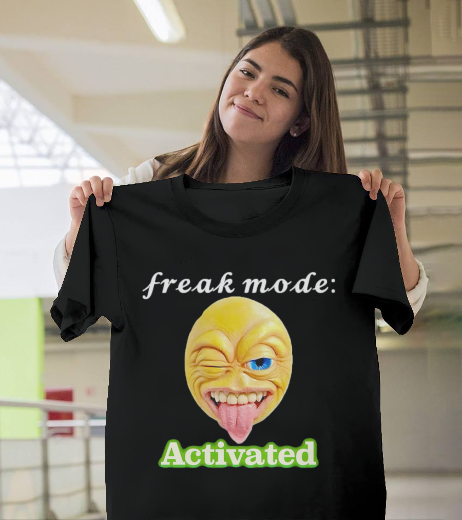 freak mode activated winking tongue out emoji T-Shirt