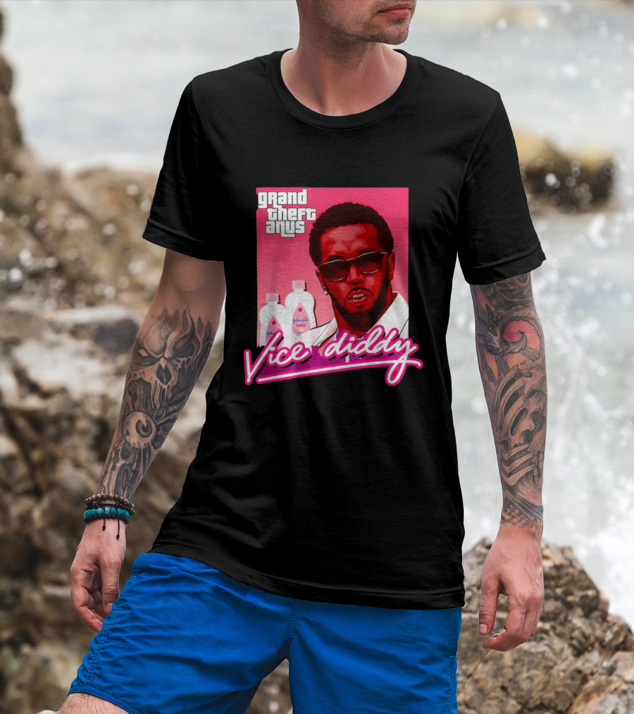 Grand Theft Anus Vice Diddy Johnson's Baby Oil Parody T-Shirt