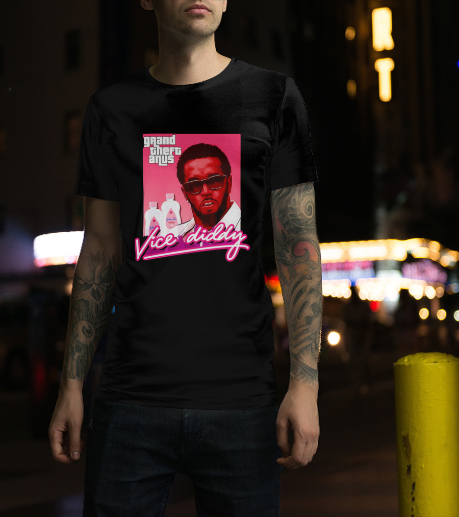 Grand Theft Anus Vice Diddy Johnson's Baby Oil Parody T-Shirt