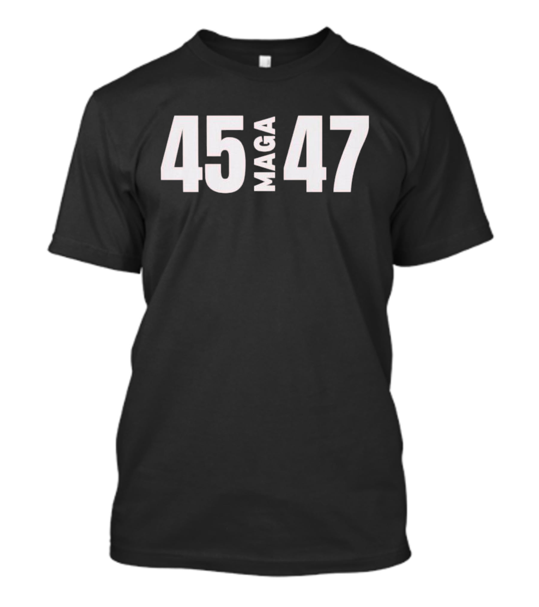 45 MAGA 47 White Bold Text Minimalist T-Shirt