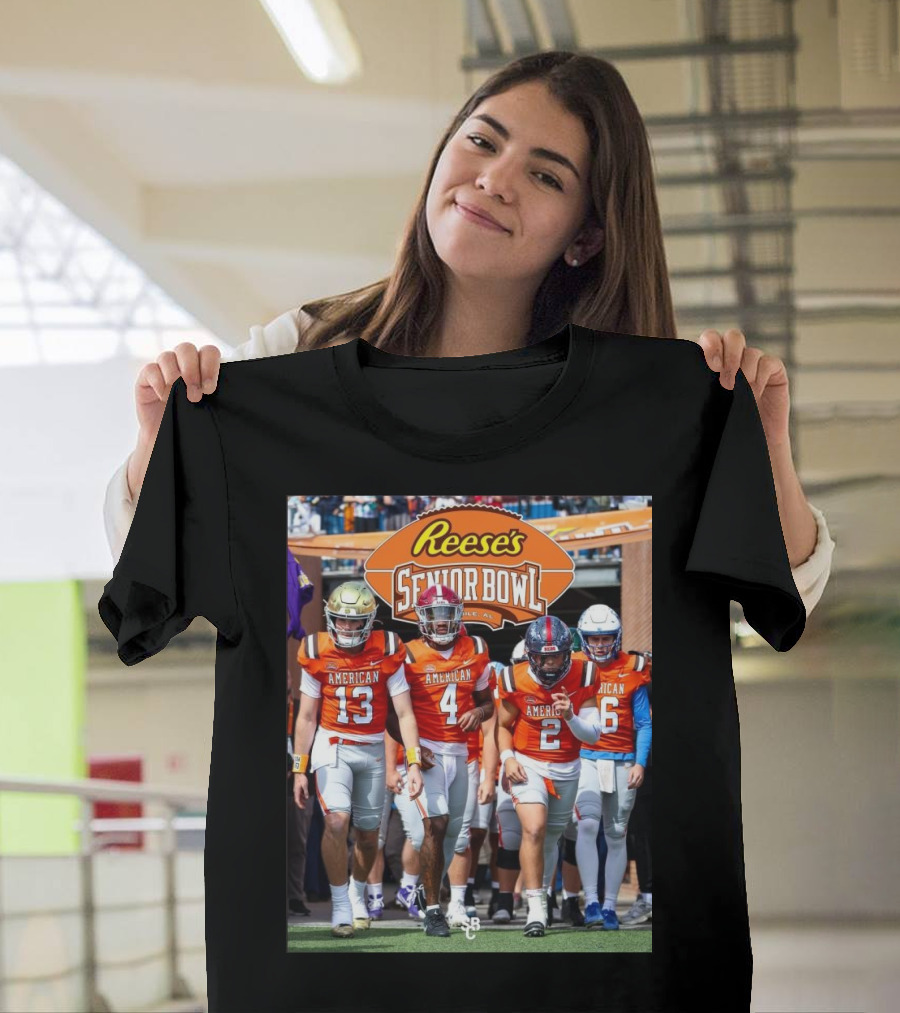 American Team Reese’s Senior Bowl Mobile AL Riley Leonard Jalen Milroe Jaxson Dart Seth Henigan College Football T-Shirt