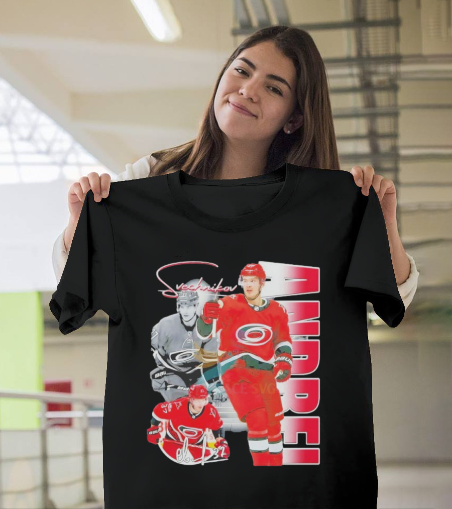 Andrei Svechnikov Carolina Hurricanes NHL Player 37 Signature T-Shirt