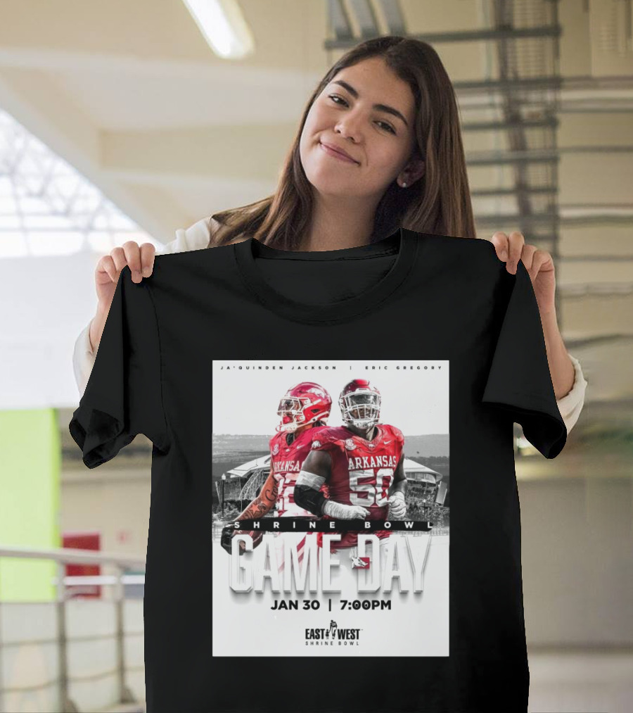 Arkansas Razorback Football Ja’quinden Jackson Eric Gregory East West Shrine Bowl Game Day Jan 30 7:00PM T-Shirt