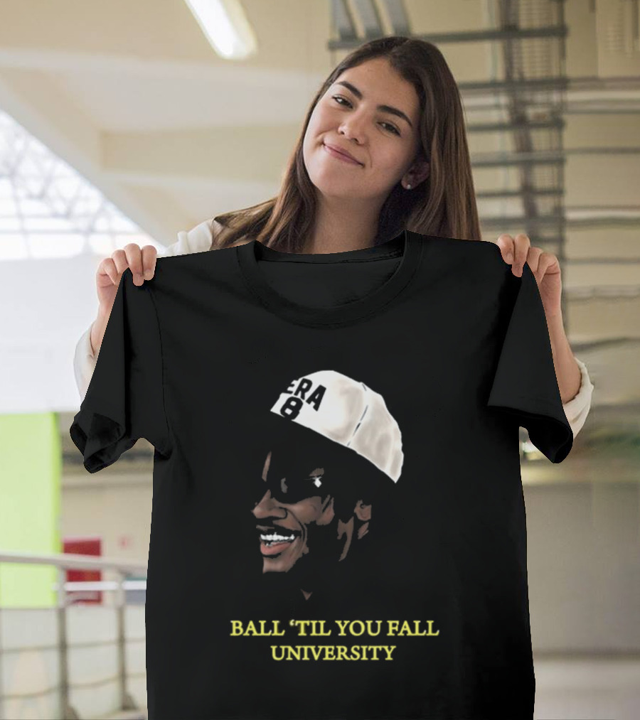 Ball ‘Til You Fall University Retro Cap Illustration T-Shirt