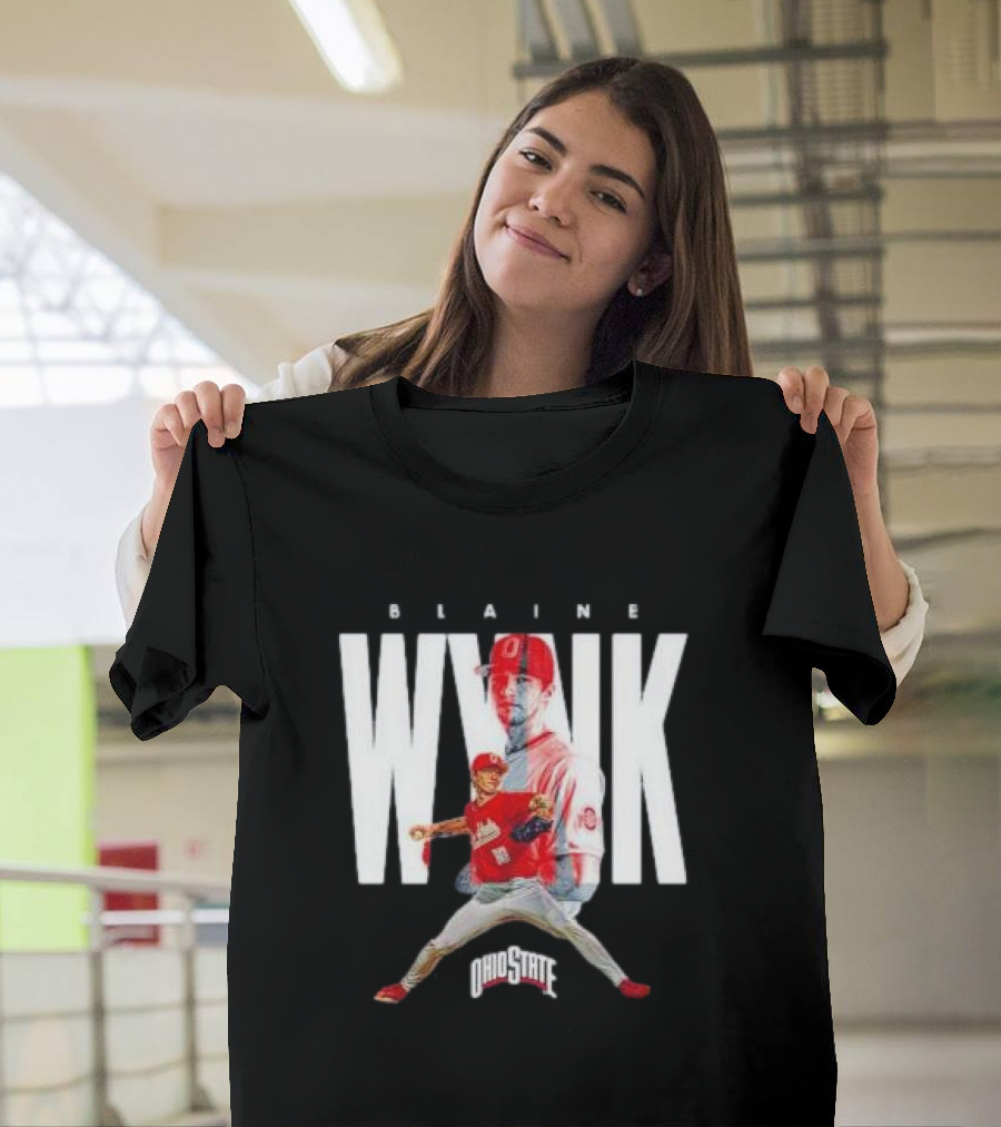 Blaine Wynk Ohio State Buckeyes Baseball Player Collage T-Shirt