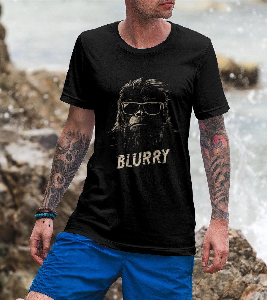 Blurry Cool Breeze Bigfoot In Sunglasses T-Shirt