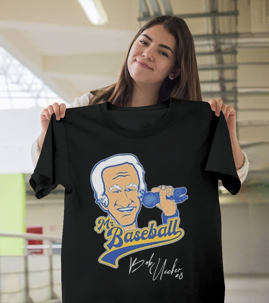 Mr Baseball Bob Uecker UECK Microphone Illustration T-Shirt