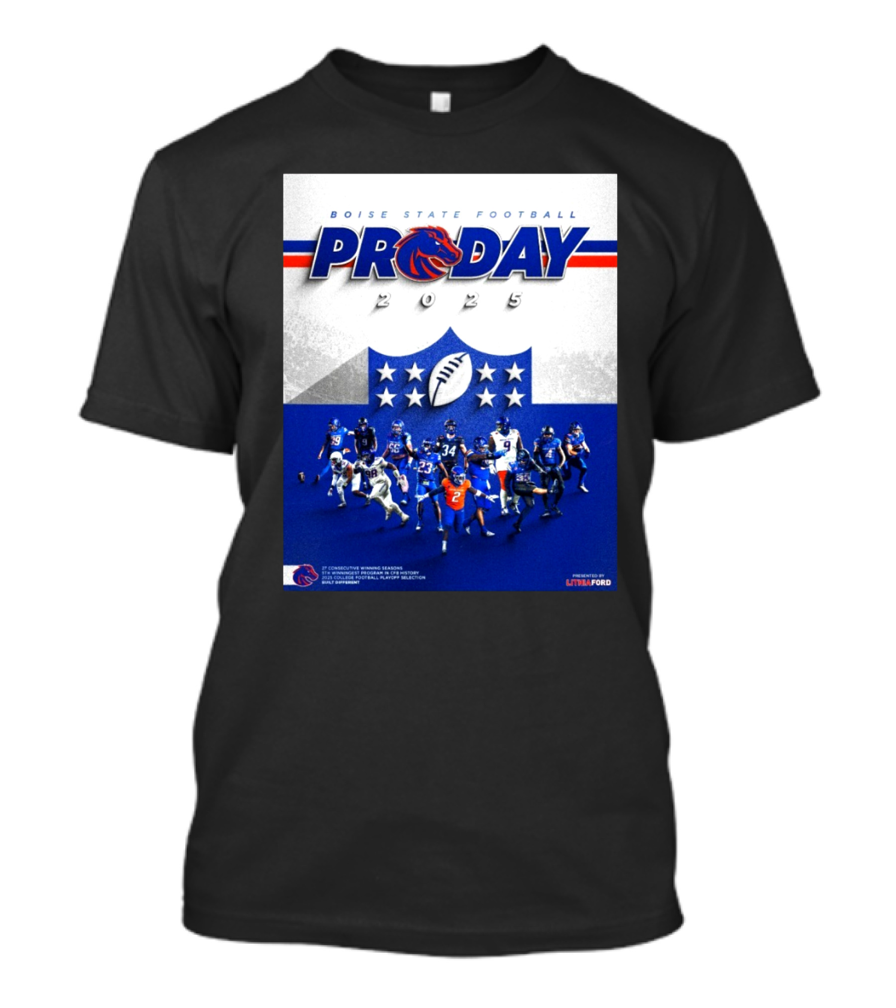 Boise State Broncos Football 2025 Pro Day 2025 College Football Playoff Selection Built Different T-Shirt