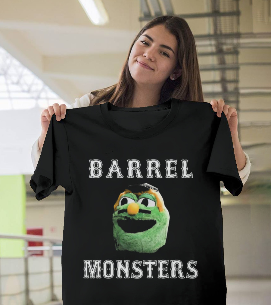 Barrel Monsters Boston Red Sox 2025 Green Furry Face T-Shirt
