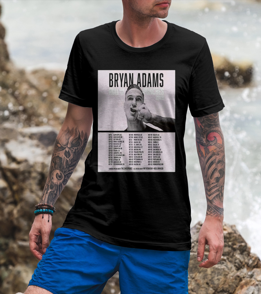 Bryan Adams Roll With The Punches 2025 North America Tour T-Shirt