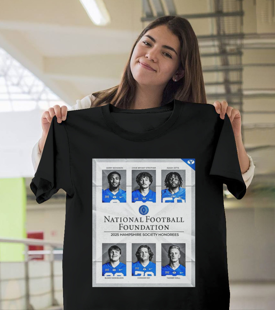 BYU Cougars National Football Foundation 2025 Hampshire Society Honorees Bohanon Bryant-Strother Jatta T-Shirt