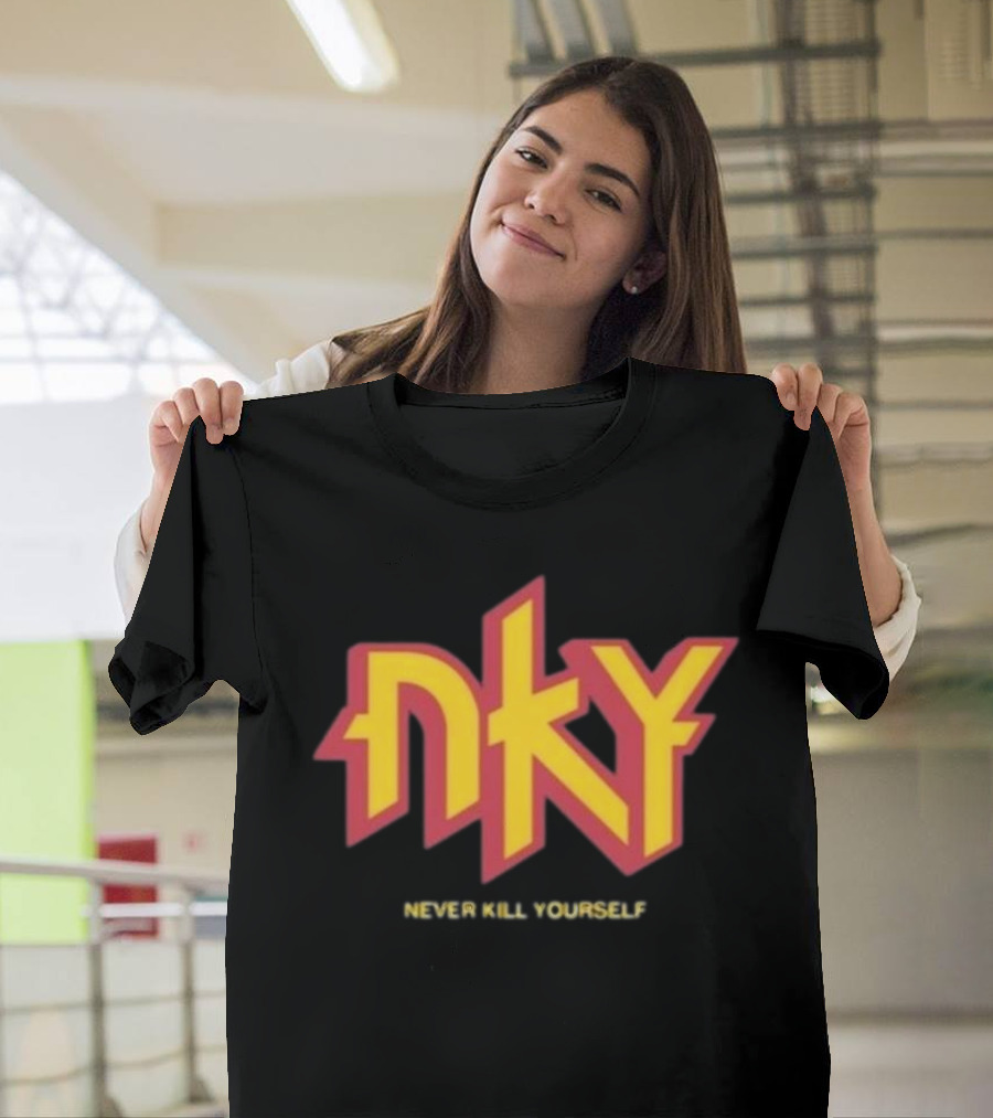 Christopher M Lafon Wearing Nyk Never Kill Yourself T-Shirt