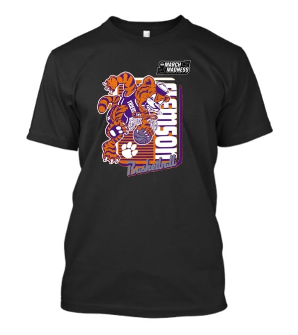 Clemson Basketball March Madness Dunking Tiger Mascot T-Shirt