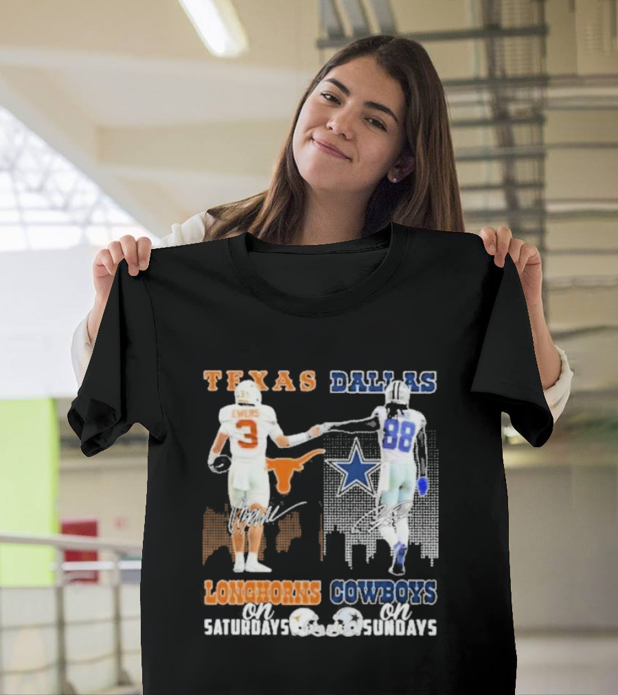 Ewers and lamb longhorns on saturdays Cowboys on sundays T-Shirt