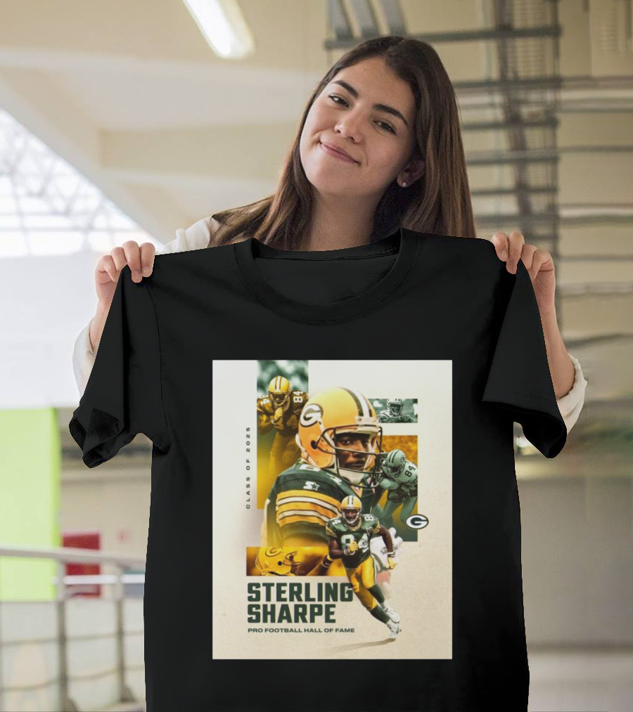 Green Bay Packers Sterling Sharpe NFL Pro Football Hall Of Fame Class Of 2025 T-Shirt