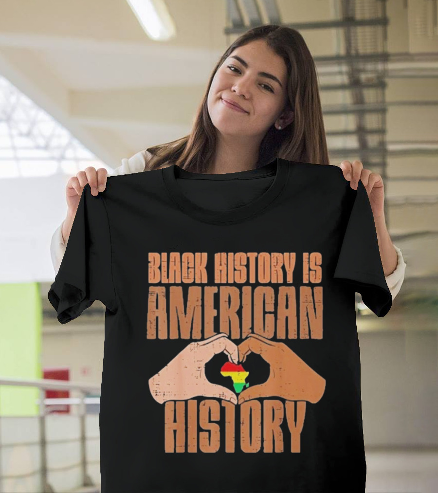 Heart Map Black History Is American History T-Shirt