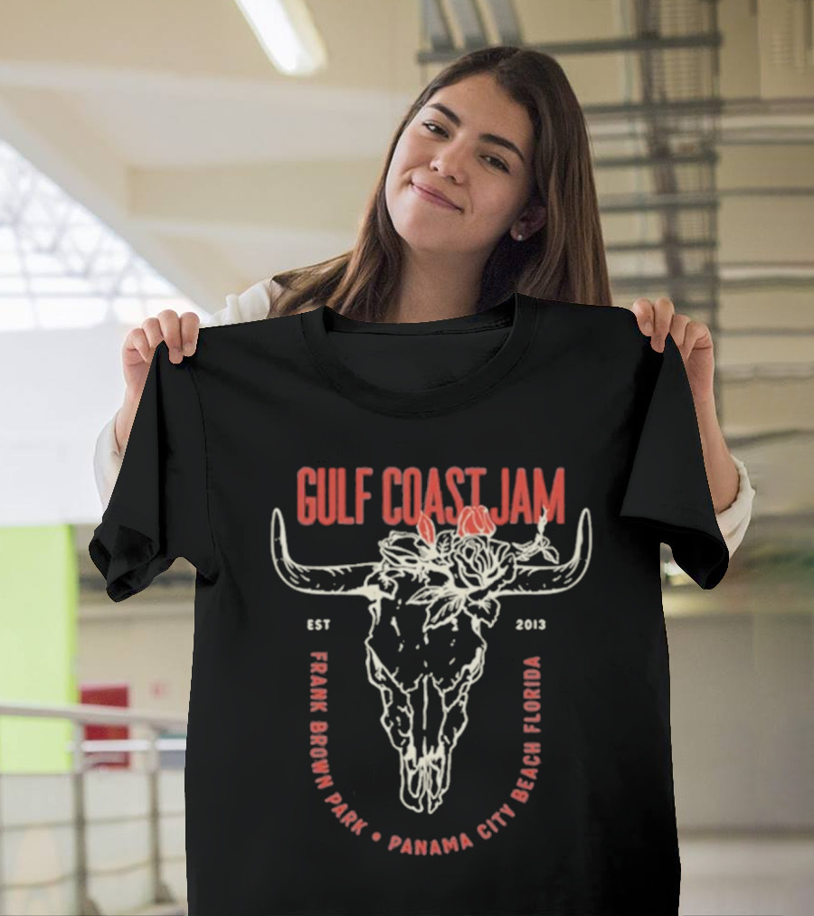 Gulf Coast Jam Skull & Flower Lineup 2025 T-Shirt