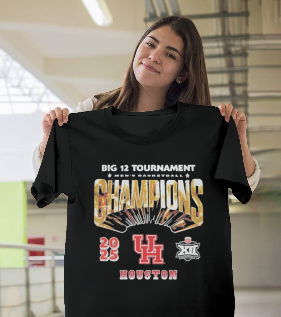 Houston Cougars 2025 Big 12 MBB Tournament Champions Streetwear T-Shirt