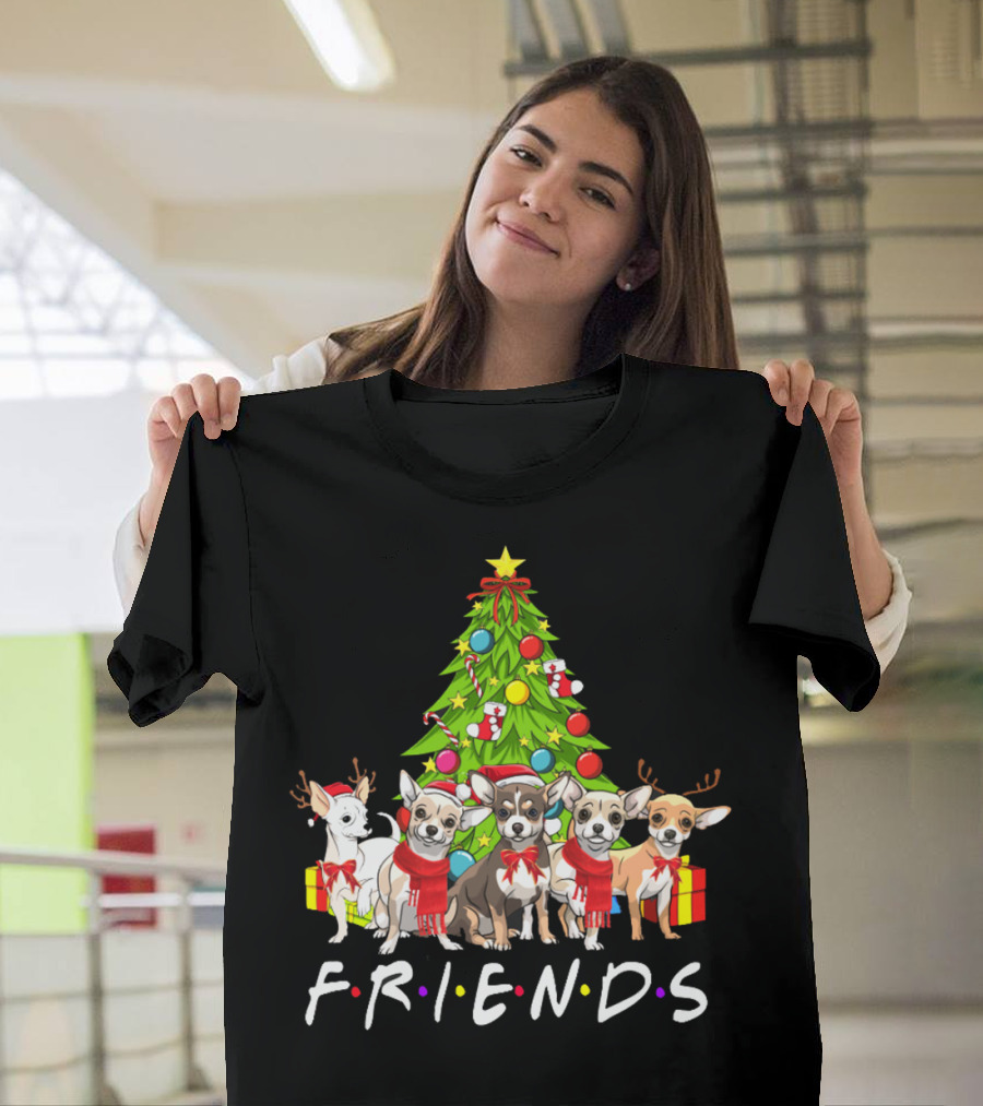 Friends Chihuahua Dog Lover Christmas Tree T-Shirt