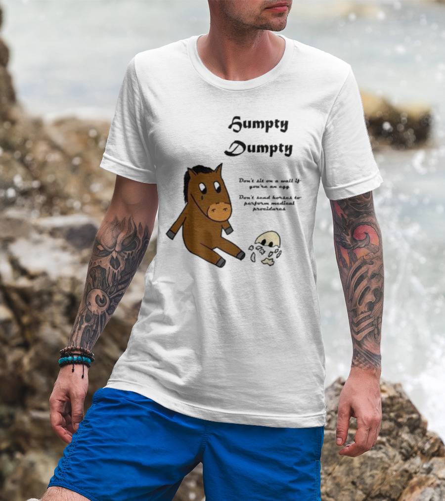 Humpty Dumpty Don't Sit On A Wall If You're An Egg Don't Send Horses For Medical Procedures T-Shirt