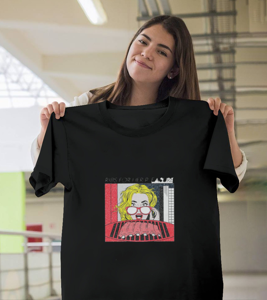 Ribs for Her Pleasure Pop Art Comic Style Burst T-Shirt