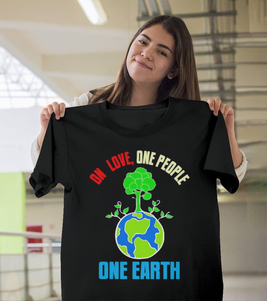 One Love One People One Earth Tree And Planet T-Shirt