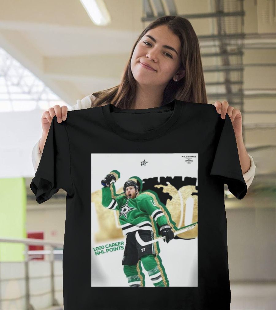 Milestones Joe Pavelski 1000 Career NHL Points Stars T-Shirt