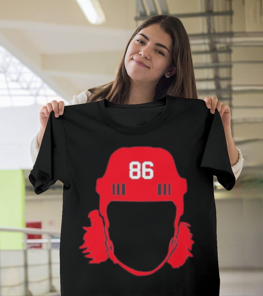 Spittin Chiclets 86 New Jersey Devils Hockey Helmet T-Shirt
