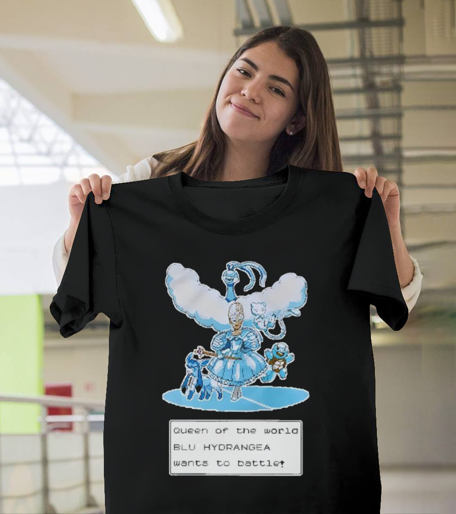 Queen of the World Blu Hydrangea Pokémon Battle Challenge T-Shirt
