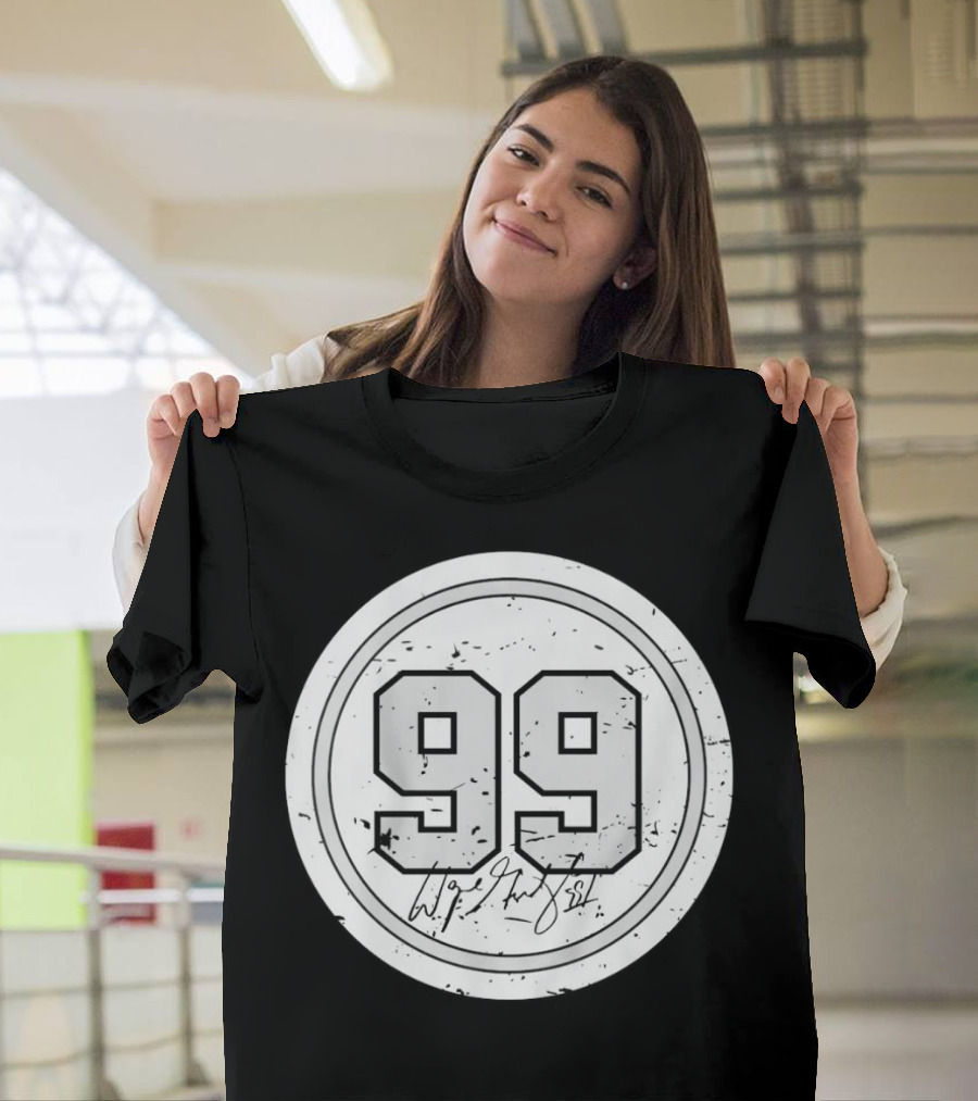 Wayne Gretzky No. 99 Circle Signature Los Angeles T-Shirt