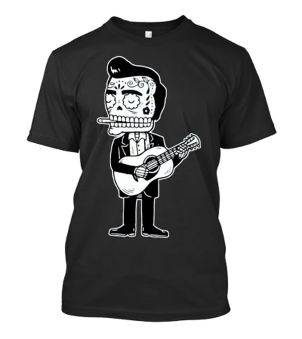 Stephen King Johnny Cash Calavera Gocco Skull Guitarist Figure T-Shirt