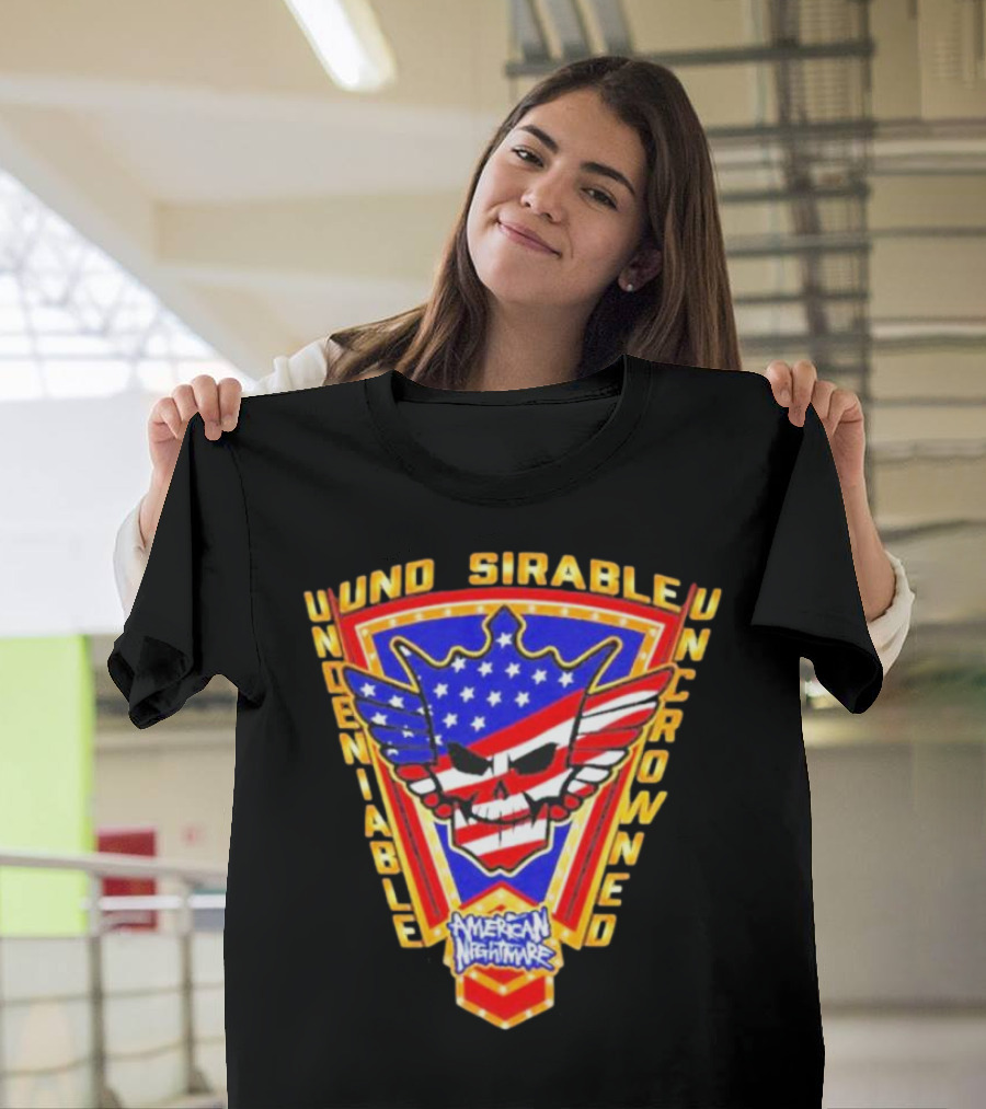 Undeniable Uncrowned American Nightmare Patriotic Skull and Wings T-Shirt