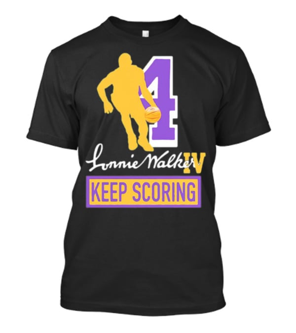 Lonnie Walker IV Keep Scoring Basketball Number 4 T-Shirt