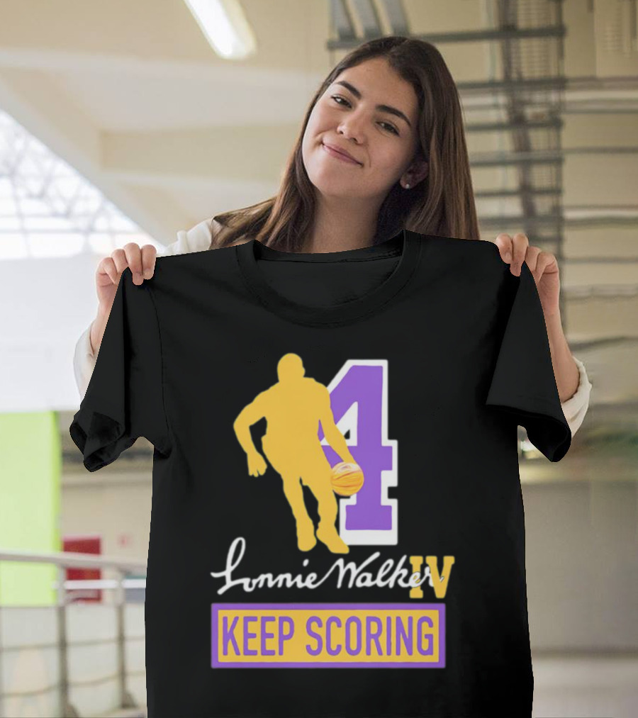 Lonnie Walker IV Keep Scoring Basketball Number 4 T-Shirt