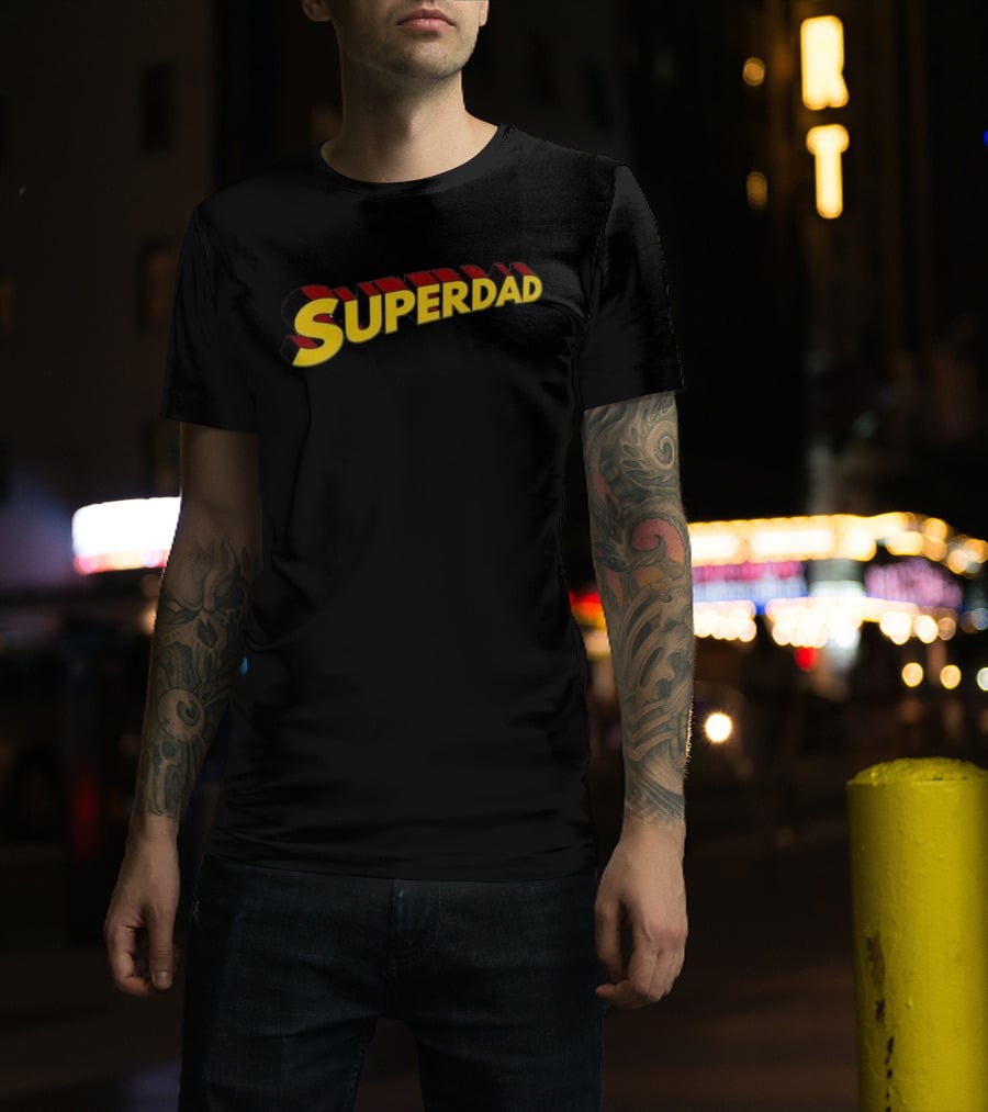 Superdad Father's Day Bold 3D Text Style Heroic T-Shirt