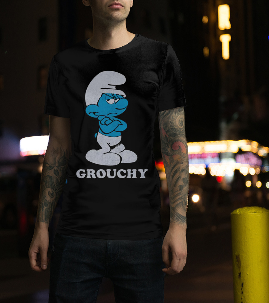 Grouchy Smurf Crossed Arms Stance T-Shirt