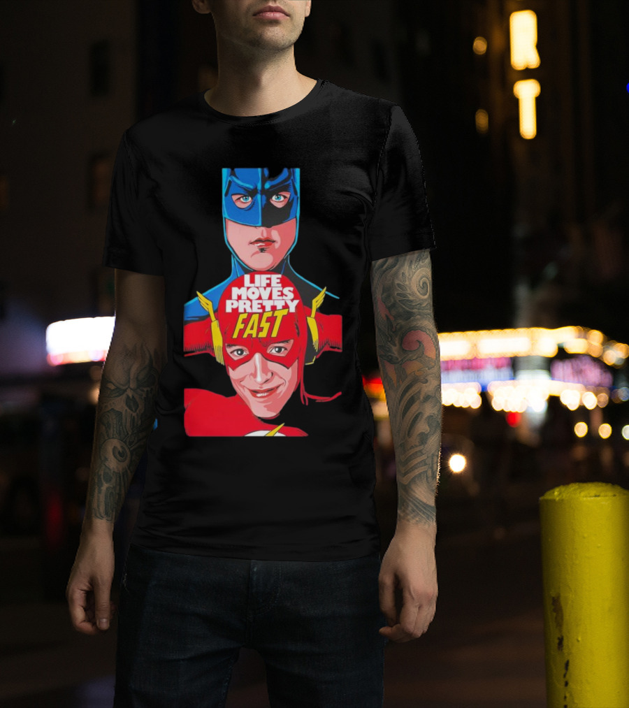 Life Moves Pretty Fast Batman And Flash Crossover T-Shirt