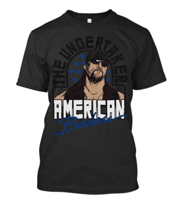 The Undertaker American Badass Stars Sunglasses Long Hair T-Shirt