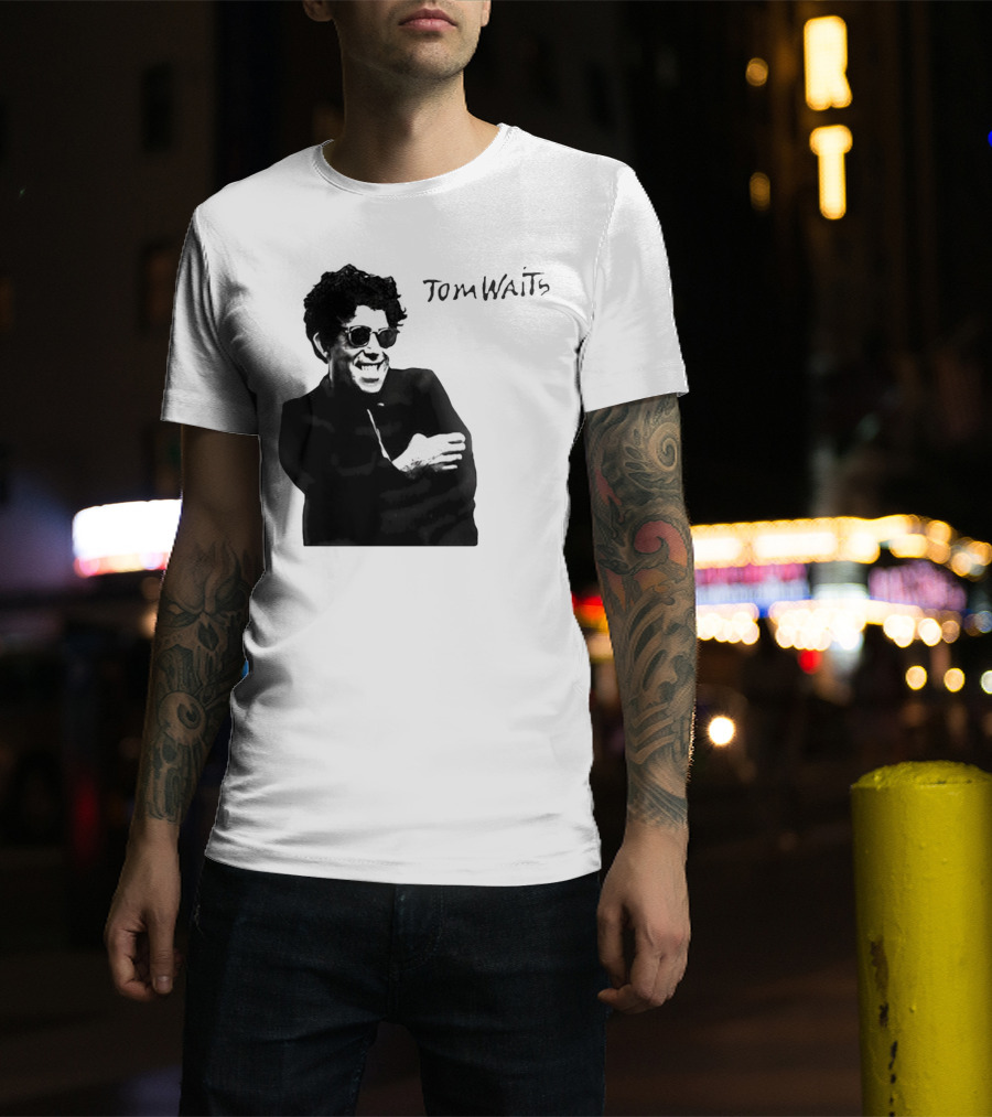 Tom Waits Black And White Sunglasses T-Shirt