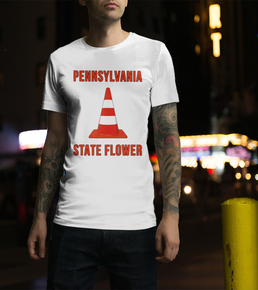 Pennsylvania State Flower Traffic Cone T-Shirt