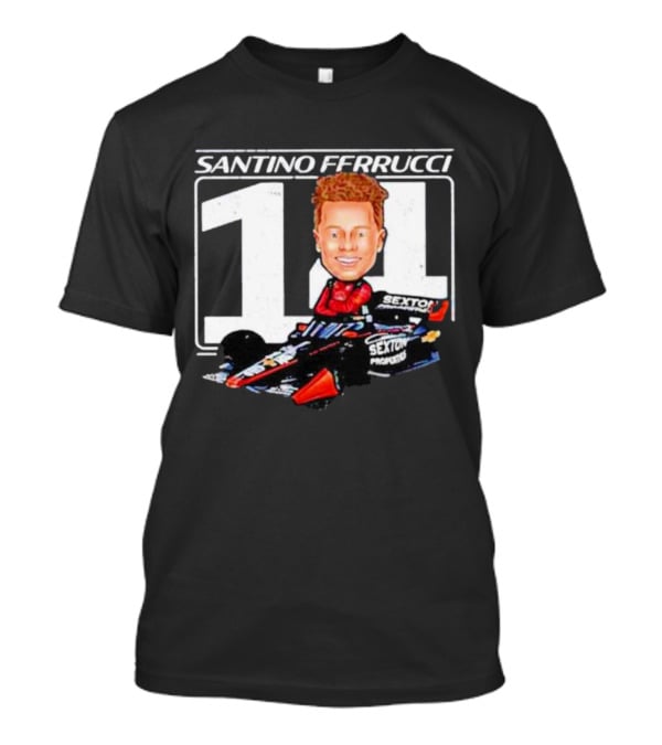 Santino Ferrucci 14 Sexton Properties Cartoon Racing Car T-Shirt
