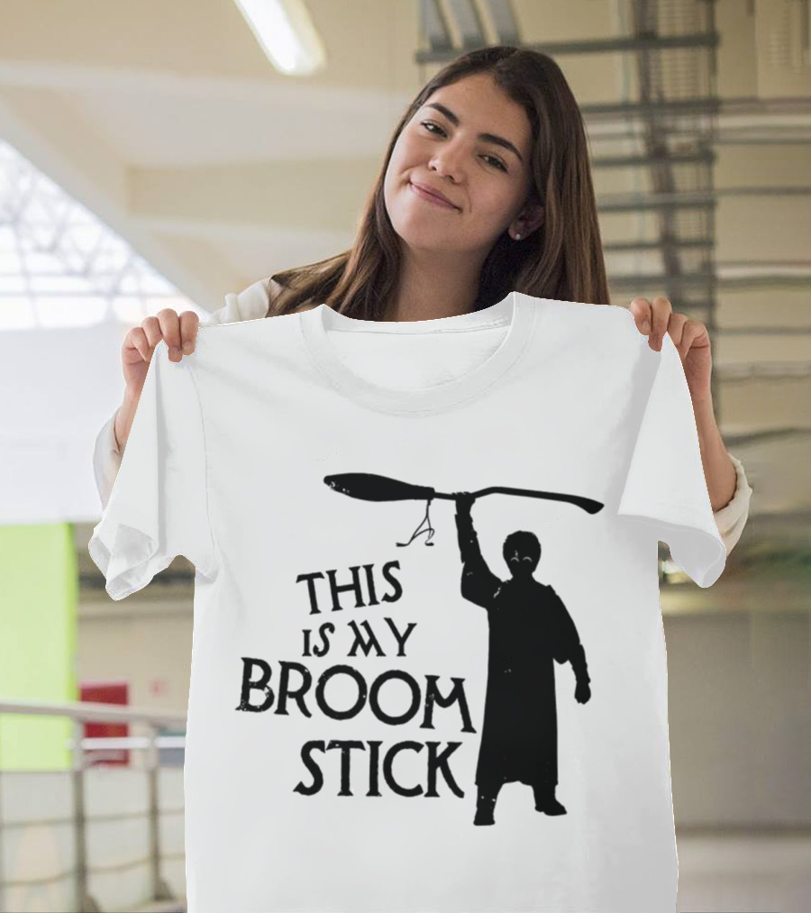This Is My Broom Stick Silhouette Wizard T-Shirt