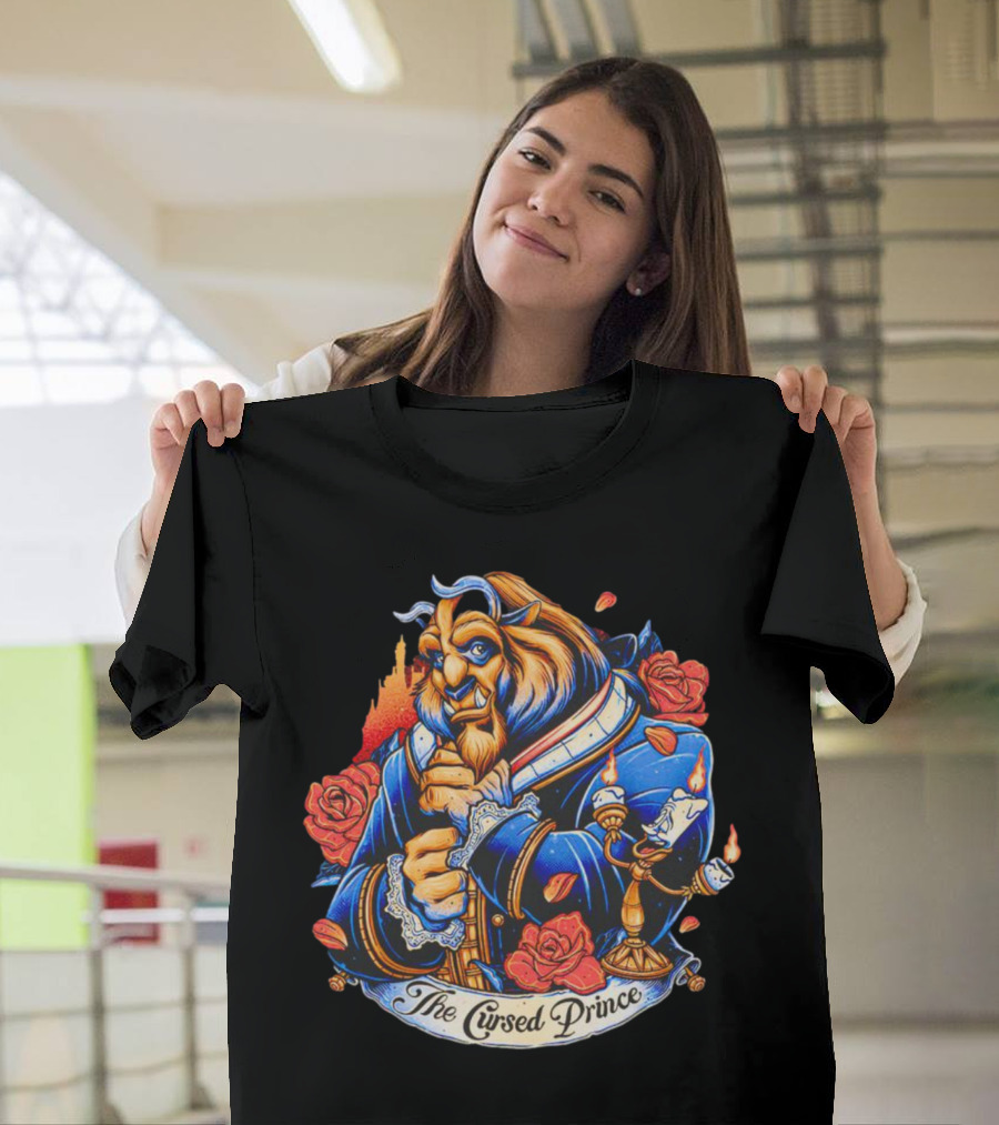 The Beast The Cursed Prince Roses and Candle Companion Scene T-Shirt