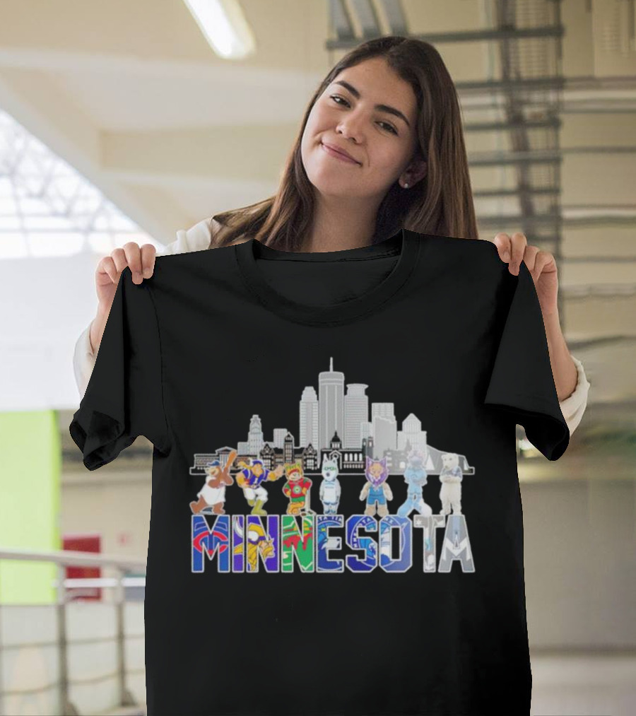Minnesota Sports City Mascots Skyline T-Shirt
