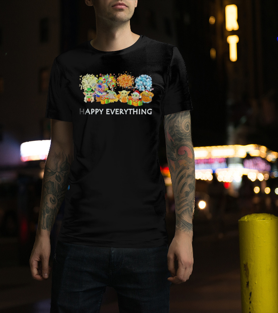 Baby Yoda Happy Everything Holiday T-Shirt