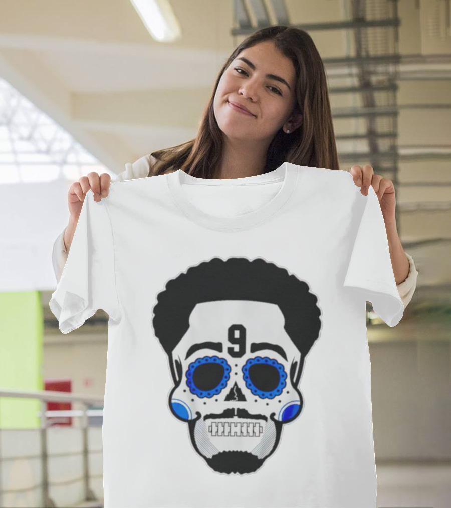 Bryce Young Carolina Panthers 9 Sugar Skull T-Shirt