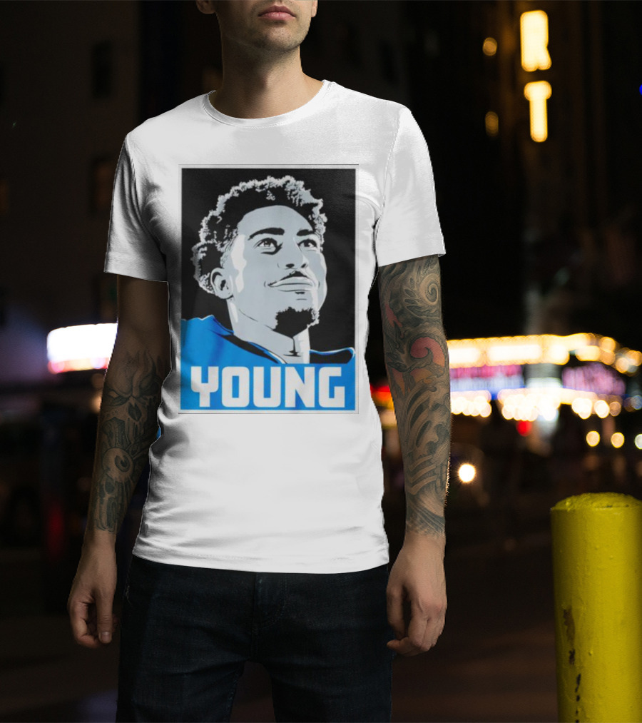 Bryce Young Football Portrait Black And Blue Young T-Shirt