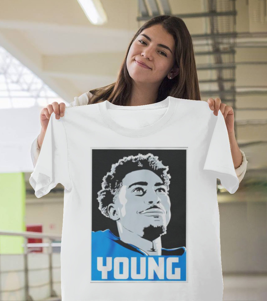 Bryce Young Football Portrait Black And Blue Young T-Shirt